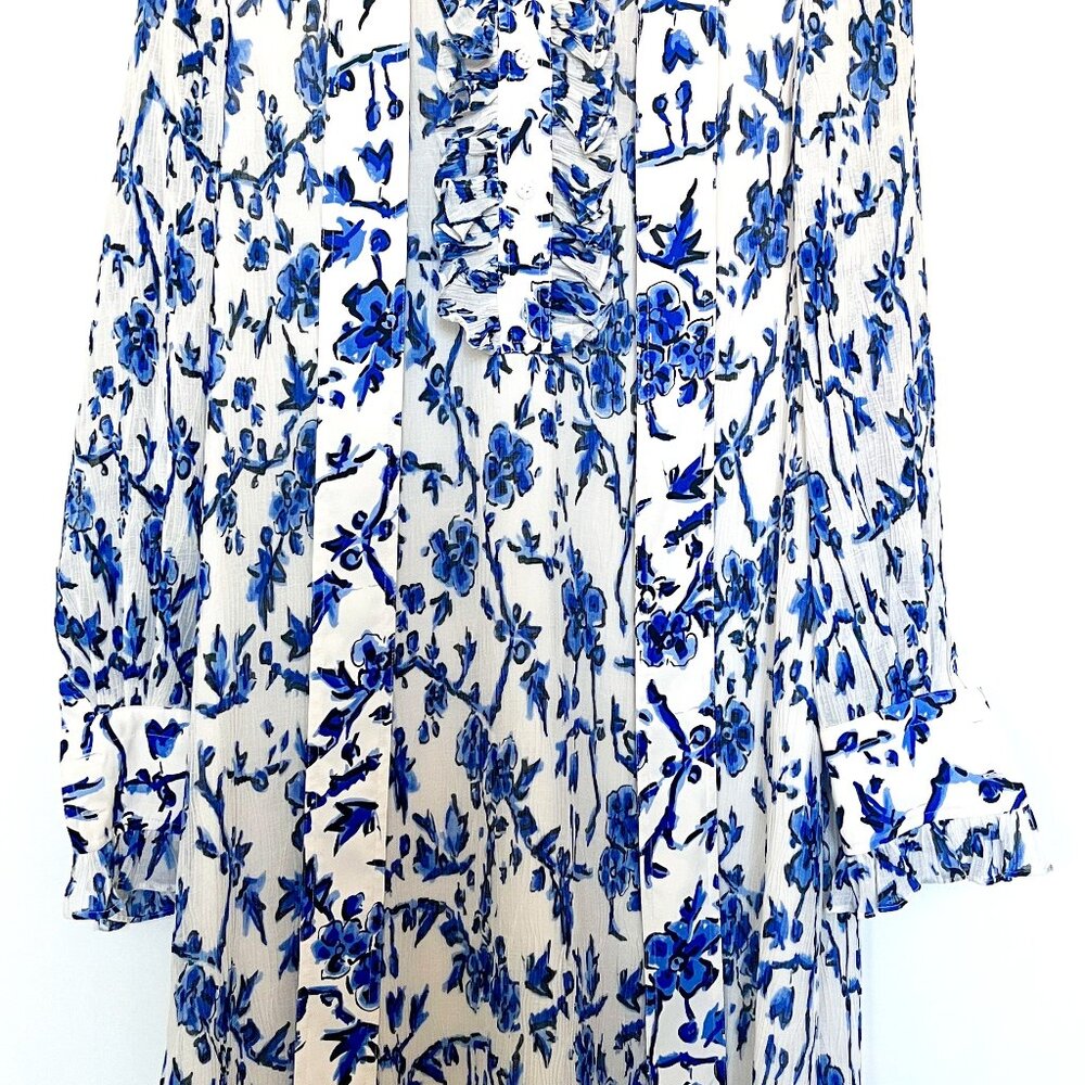 Tory Burch Deneuve Floral Ruffled Shirtdress